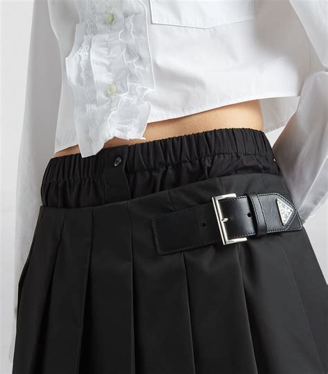 prada renylon skirt|Black Pleated Re.